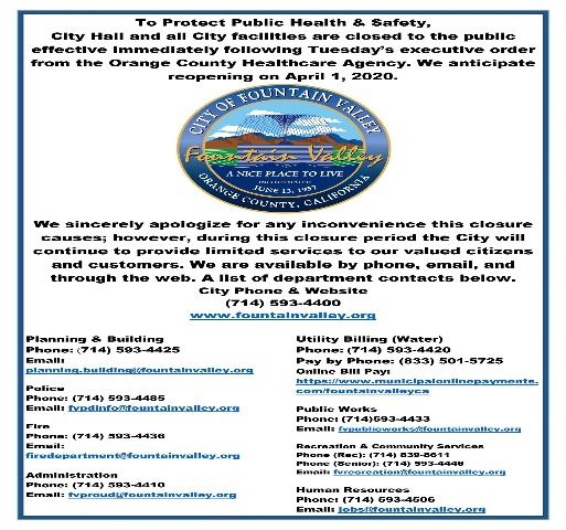 Closure Announcement 3.18.2020