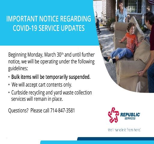 Bulk items suspended