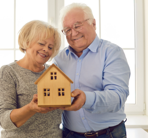 Seniors Looking at Toy House