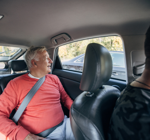 Senior Riding Taxi