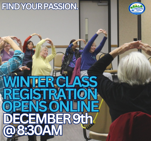 Winter Class Registration Opens on December 9th at 8:30am.