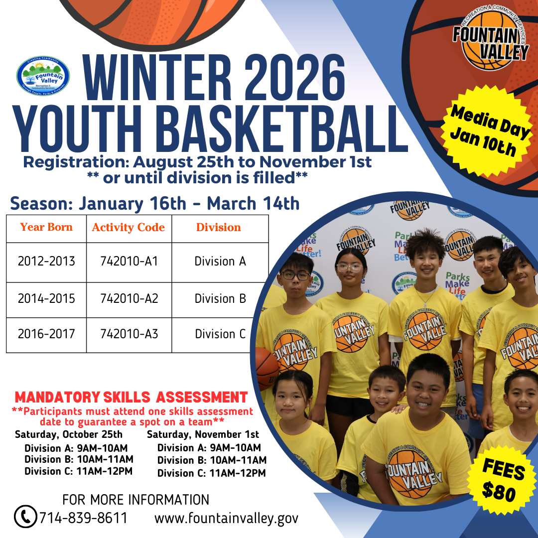 Winter 2026 Youth Basketball Registration | Volunteer Coach Application