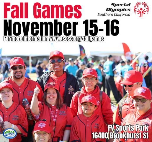 Special Olympics Fall Games November 15-16
