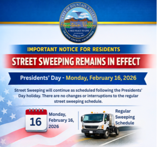 Street Sweeping Social Media Flyer-Presidents Day