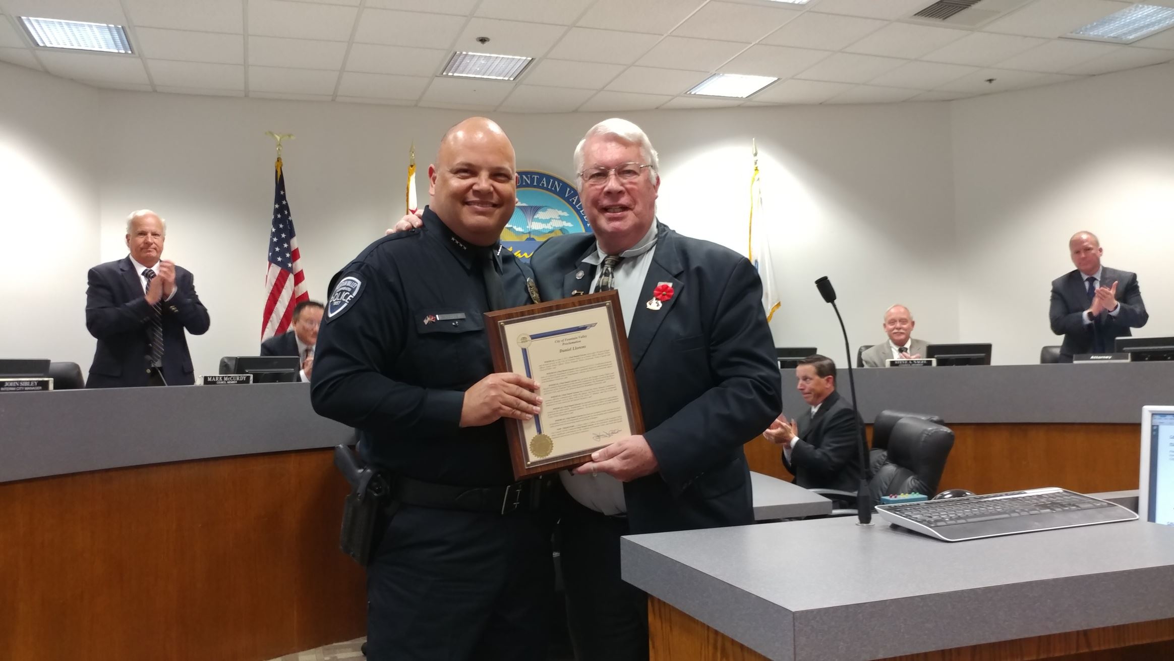 Proclamation Recognizing Police Chief Dan Llorens for His Service to the City of Fountain Valley