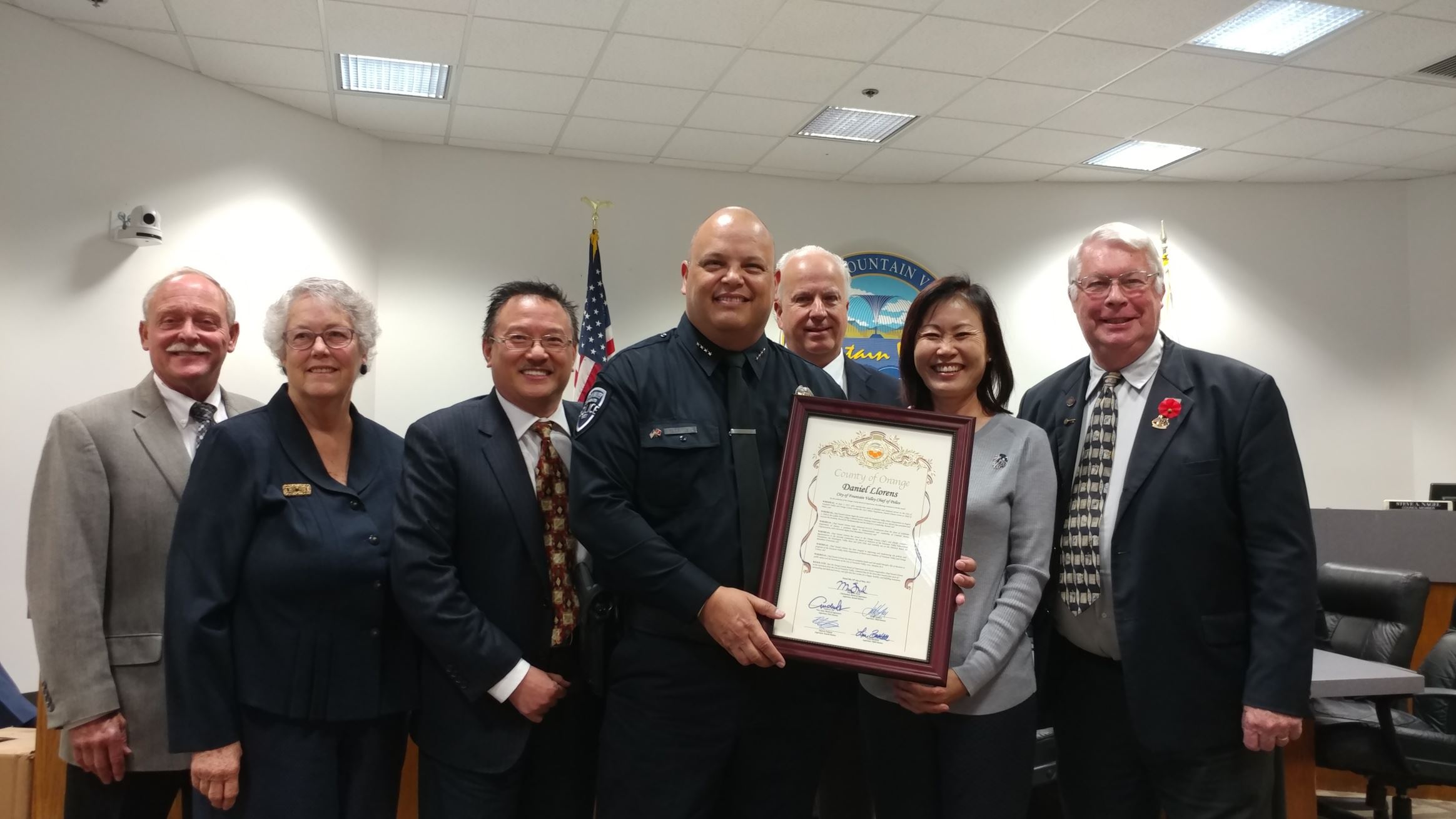 Proclamation Recognizing Police Chief Dan Llorens for His Service to the City of Fountain Valley