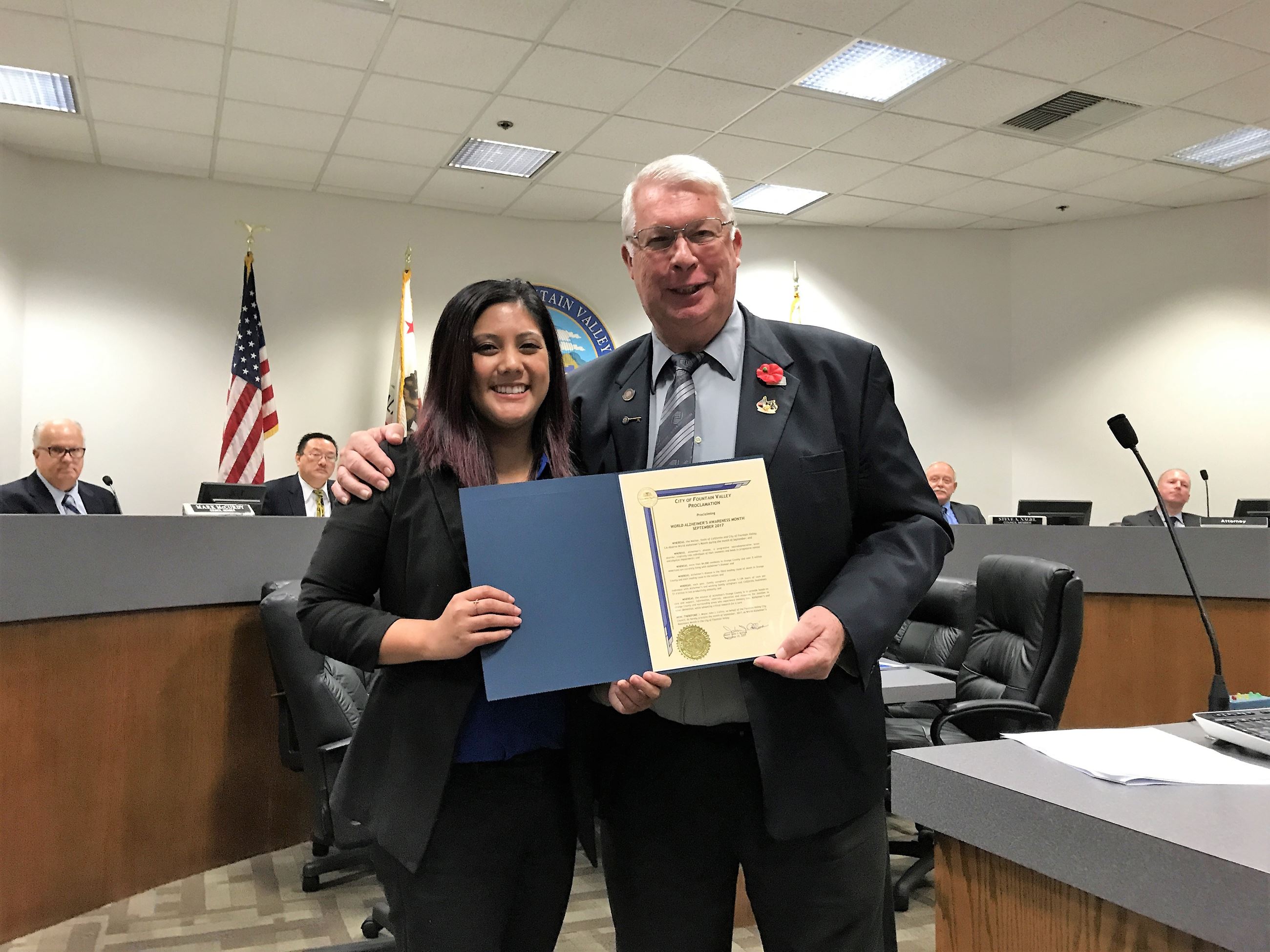Proclamation to the Alzheimer's Association of Orange County for World Awareness Month