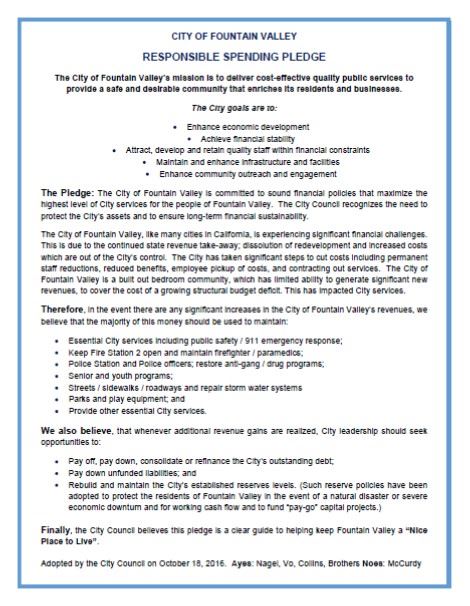 Responsible Spending Pledge 10-2016