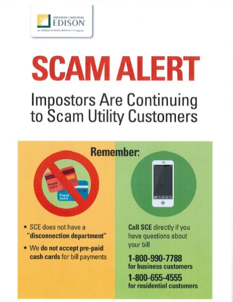SCE Scam Alert