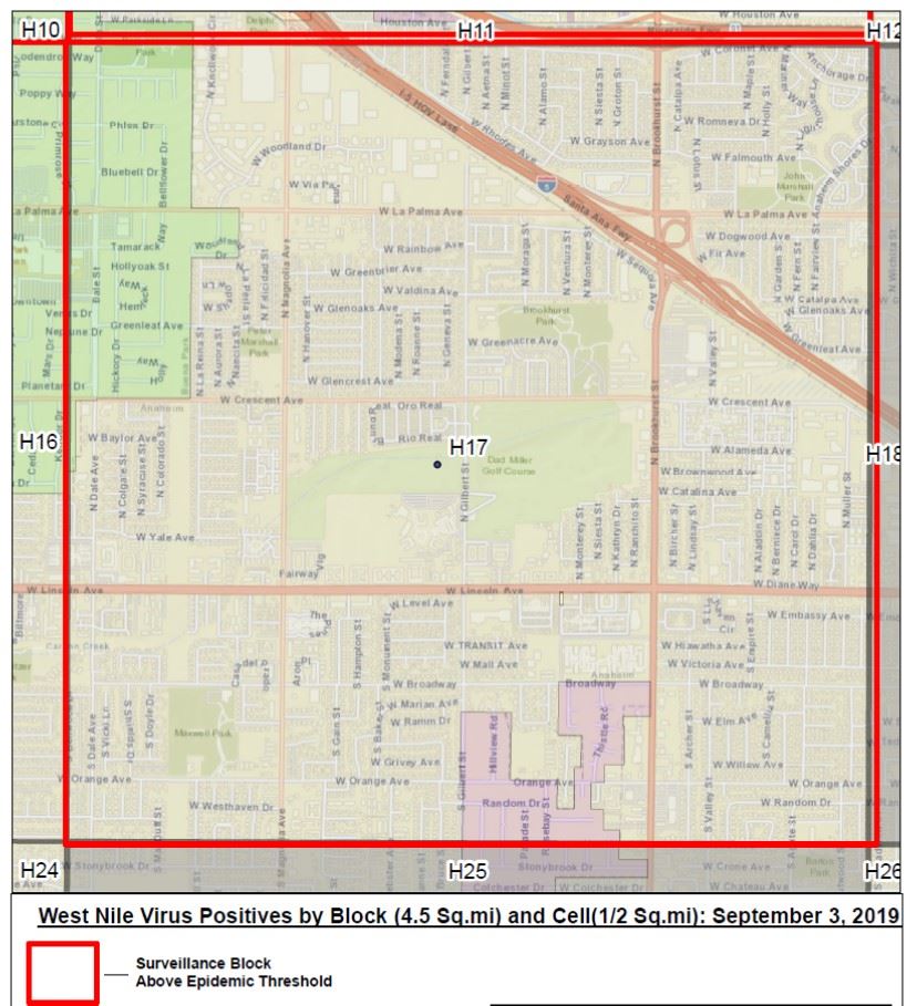 Map in Buena Park and Anaheim