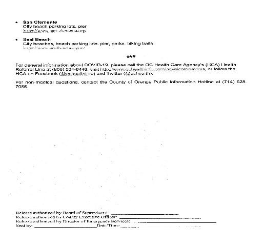 EOC Press Release 24 - Closure of OC Parks Areas to Slow Spread of COVID-19 3-24-2020
