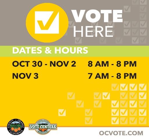 Vote Here - Dates and Hours