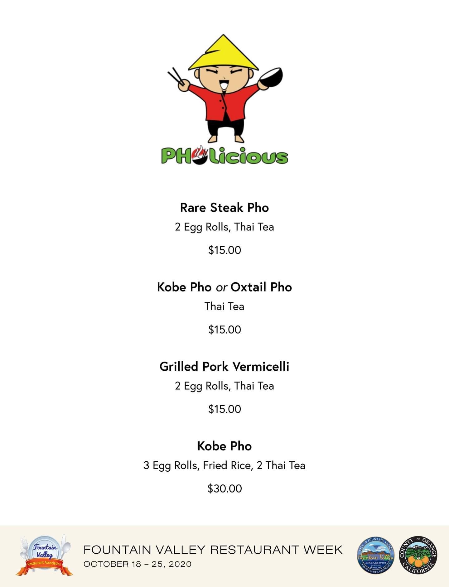 Pholicious menu 10-2020