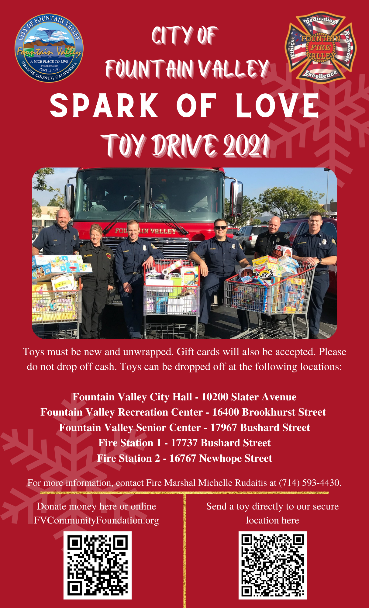 Spark of Love Toy Drive Flyer