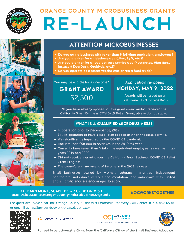 Microbusiness grant re-launch