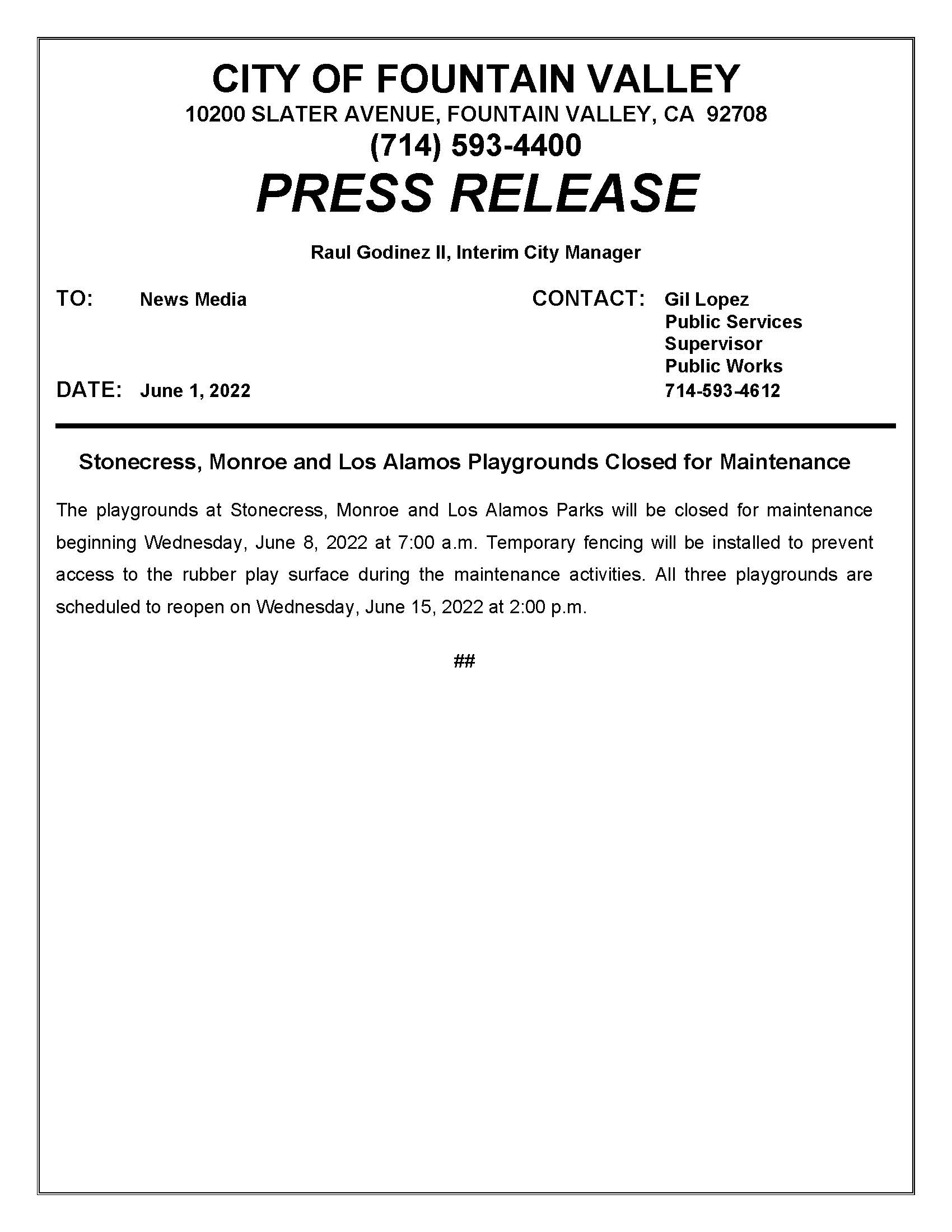 Press Release - Stonecress Monroe Los Alamos 2022