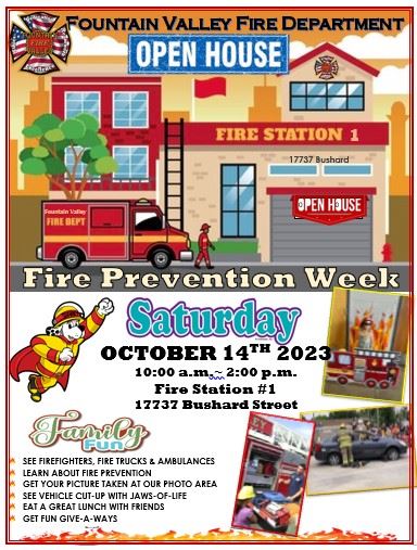 Annual Fire Department Open House Invitation, October 14, 2023