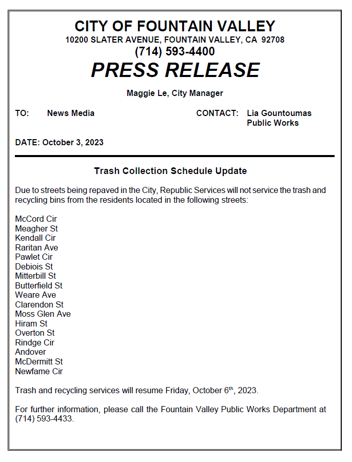 Trash Collection Pause