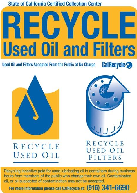 Recycle used oil and oil filters