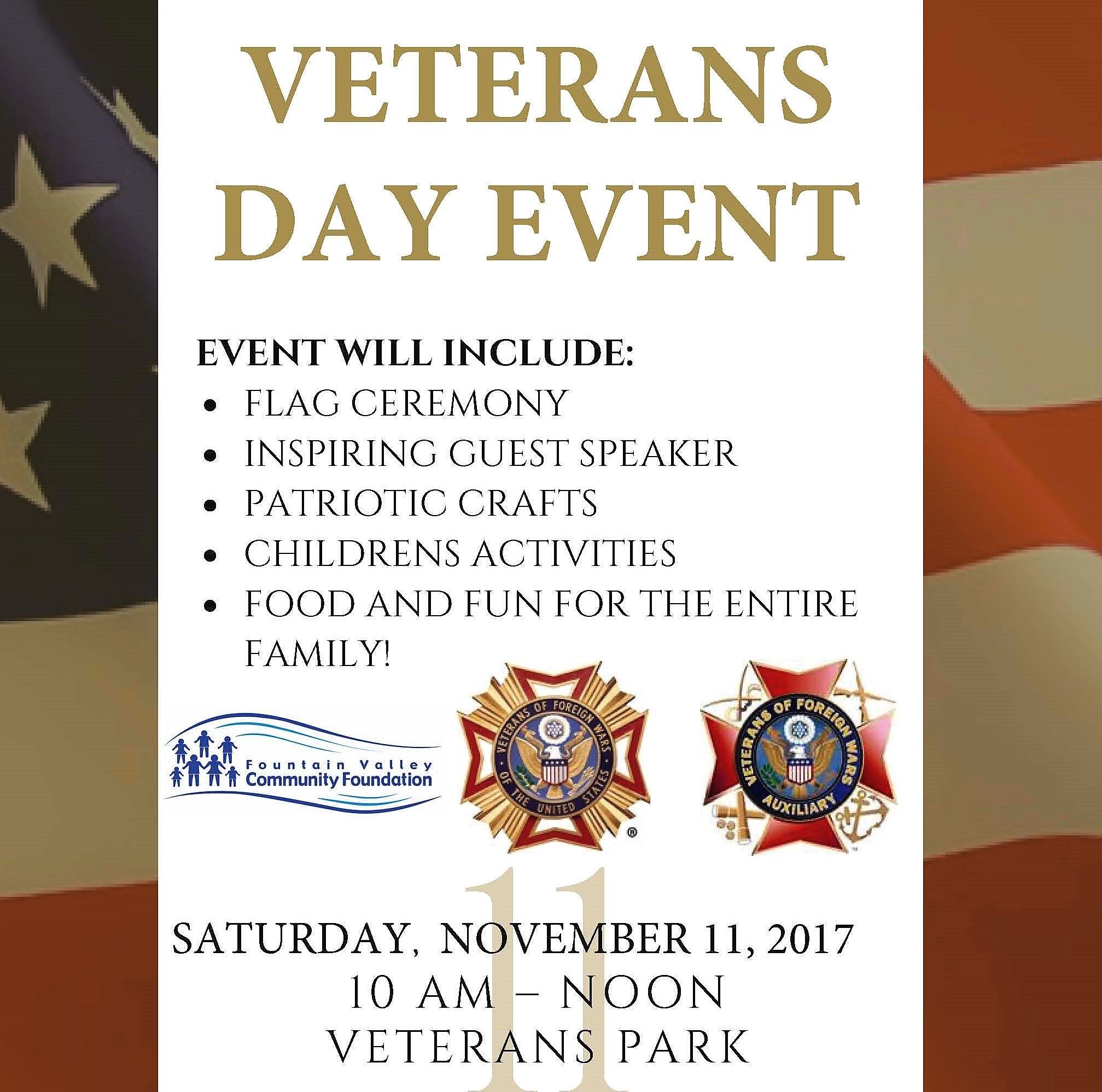 VFW Veterans Day Event Flyer 2017