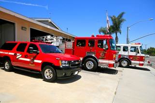 Line Up of Fire Station 1 Apparatus