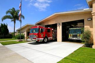 Side view of Fire Station 2 apparatus