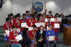 Mayor Vo Honors Boys Gold Soccer Team